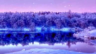 美轮美奂冰雪风景平静湖面雪粒视频的预览图